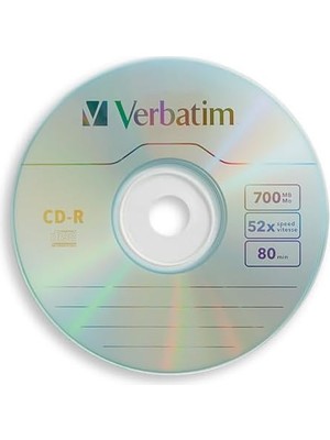 TeknoKapsül Verbatim Cd-R Discs, 700 Mb/80 Dk, 52 X, Spindle, Gümüş, 100/PAKET, 94554