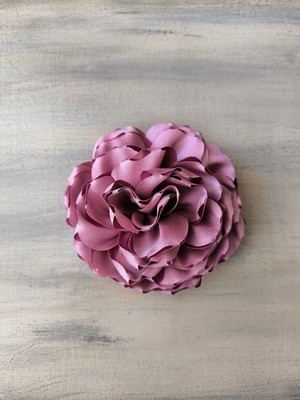 Karan Tuhafiye Broş/İğneli Çift Katlı Kumaş Çiçek Broş (10 cm)