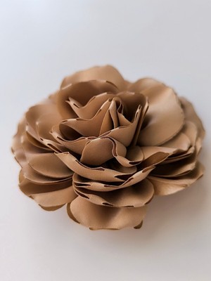 Karan Tuhafiye Broş/İğneli Çift Katlı Kumaş Çiçek Broş (10 cm)