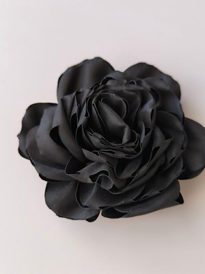 Karan Tuhafiye Broş/İğneli Çift Katlı Kumaş Çiçek Broş (10 cm)