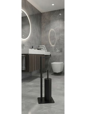 Titanium Design Ayaklı Wc Kağıtlık ve Fırçalık Seti