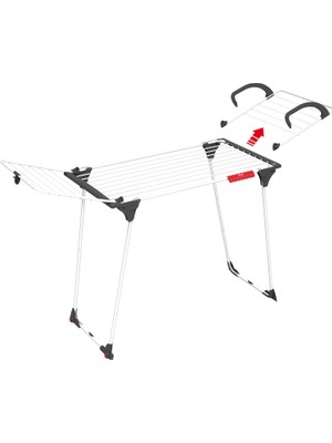 TeknoKapsül Vileda Premium 2in1 Masa Çamaşır Askılığı Alüminyum Teller Beyaz - 180 x 57 x 91 cm