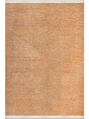Rugzella Terracotta Modern Düz Renk Püsküllü Pamuklu Dokuma Halı