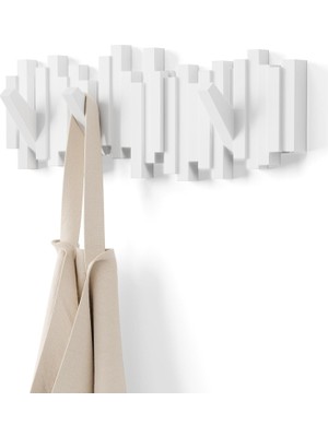 TeknoKapsül Umbra Sticks Para Birimi Askısı, Modern ve Yer Tasarrufu Sağlayan Raporlara Sunulur, Ceketler, Mantolar, Şallar, El Çantaları ve Daha Fazlası Için, Beyaz
