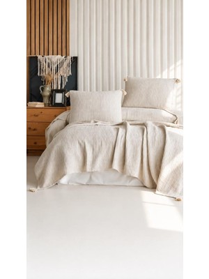 Nur Store Şaheser Home Collection Yatak Örtüsü Çift Kişilik Bej