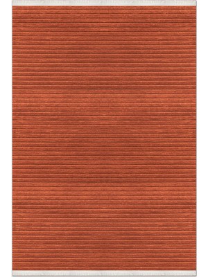 Rugzella Cascade Terracotta Kiremit Turuncu Çizgili Modern Dokuma Halı
