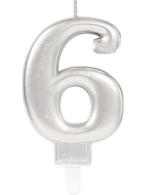 Nur Store 6 Rakam Mum Gümüş Renk