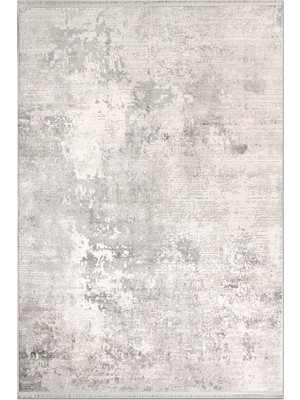 Rugzella Gri Krem Soft Geçişli Modern Abstract Eskitme Desenli Halı