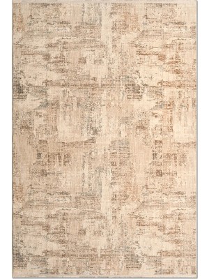 Rugzella Bej Krem Soft Gri Kiremit Modern Soyut Desenli Makine Dokuma Halı