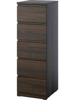 IKEA Modern Kahverengi 5 Çekmeceli Şifonyer 40X50X120 cm - Yatak Odası Kaliteli Dolap - Şık Depolama Çözümü