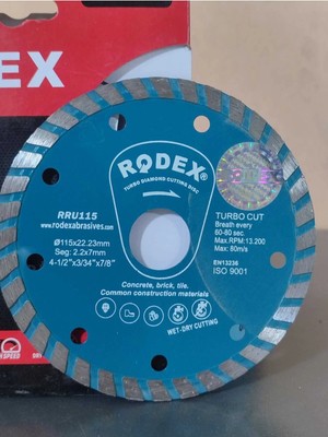 Mikasso 180 mm Elmas Kesme Diski Mermer, Granit, Fayans ve Beton Kesici Testere Ekstra Dayanıklı Segmentli