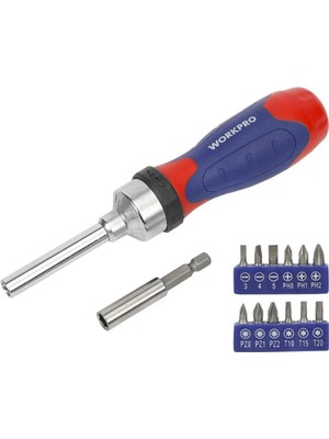 Mikasso WP200524 14 Parça Profesyonel Cr-V Cırcırlı Bits Tornavida Seti