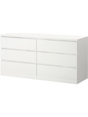 IKEA Modern Beyaz 6 Çekmeceli Şifonyer 160X78 cm - Yatak Odası Kaliteli Dolap - Şık Depolama Çözümü
