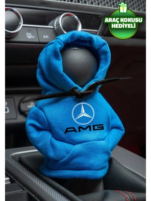 Mikasso Mercedes Amg Mavi Siyah Vites Hoodie Araç Vites Kıyafeti Vites Poları Oto Aksesuarı Vites Topuzu