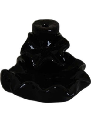 Nur Store Geri Akış Buhurdanlık Tütsülük Seramik Şe Siyah Backflow C0919
