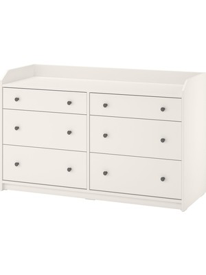 IKEA Modern Beyaz 6 Çekmeceli Şifonyer 138X46X84 cm - Yatak Odası Kaliteli Dolap - Şık Depolama Çözümü