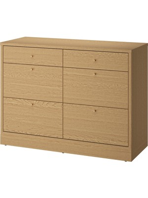 IKEA Modern Kahverengi 6 Çekmeceli Şifonyer 120X47X90 cm - Yatak Odası Kaliteli Dolap - Şık Depolama Çözümü