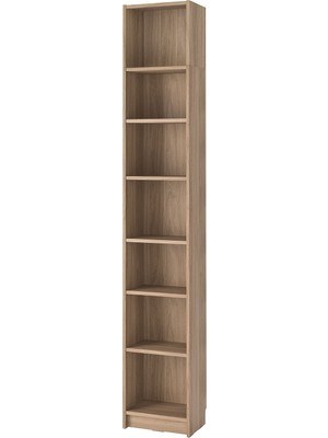 IKEA Modern Kahverengi Kitaplık 40X28X237 cm - Salon Çalışma Odası Kaliteli Dolap - Şık Depolama