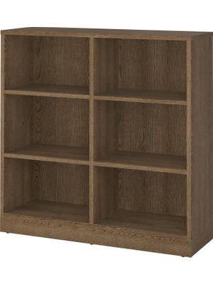 IKEA Modern Kahverengi Kitaplık 121X37X120 cm - Salon Çalışma Odası Kaliteli Dolap - Şık Depolama