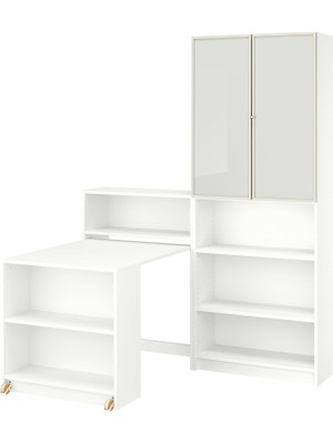 IKEA Modern Beyaz Kitaplık 160X202 cm - Salon Çalışma Odası Kaliteli Dolap - Şık Depolama