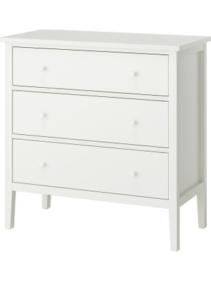 IKEA Modern Beyaz 3 Çekmeceli Şifonyer 99X48X100 cm - Yatak Odası Kaliteli Dolap - Şık Depolama Çözümü