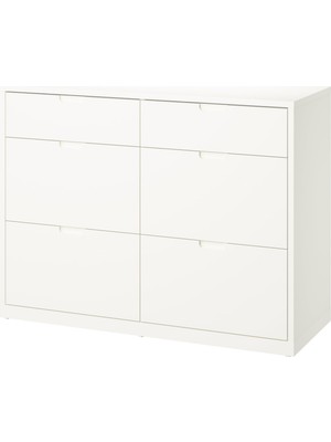 IKEA Modern Beyaz 6 Çekmeceli Şifonyer 120X47X90 cm - Yatak Odası Kaliteli Dolap - Şık Depolama Çözümü