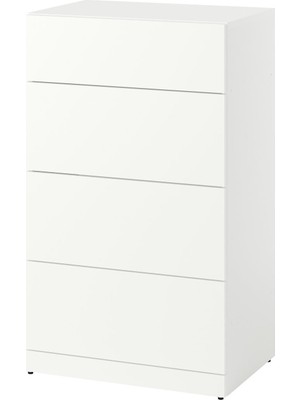 IKEA Modern Beyaz 4 Çekmeceli Şifonyer 60X42X100 cm - Yatak Odası Kaliteli Dolap - Şık Depolama Çözümü