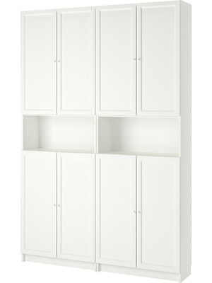IKEA Modern Beyaz Kapaklı Kitaplık 160X30X237 cm - Salon Çalışma Odası Kaliteli Dolap - Şık Depolama
