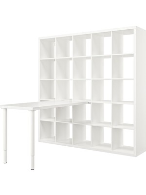 IKEA Modern Beyaz Kitaplık  cm - Salon Çalışma Odası Kaliteli Dolap - Şık Depolama