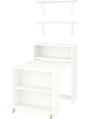 IKEA Modern Beyaz Kitaplık 80X106 cm - Salon Çalışma Odası Kaliteli Dolap - Şık Depolama