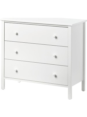 IKEA Modern Beyaz 3 Çekmeceli Şifonyer 86X78 cm - Yatak Odası Kaliteli Dolap - Şık Depolama Çözümü