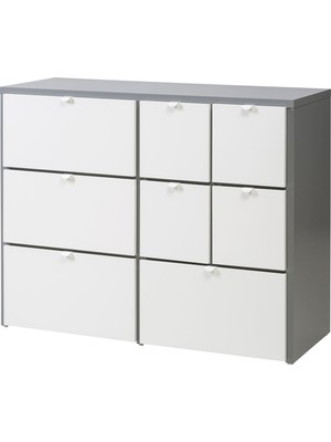 IKEA Modern Beyaz 8 Çekmeceli Şifonyer 122X96 cm - Yatak Odası Kaliteli Dolap - Şık Depolama Çözümü