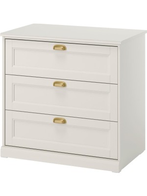 IKEA Modern Beyaz 3 Çekmeceli Şifonyer 82X51X78 cm - Yatak Odası Kaliteli Dolap - Şık Depolama Çözümü