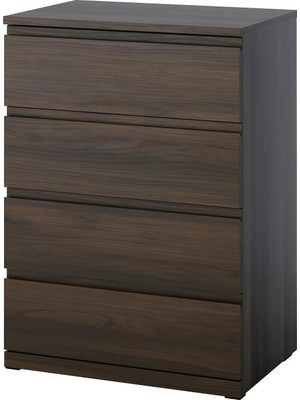 IKEA Modern Kahverengi 4 Çekmeceli Şifonyer 70X50X98 cm - Yatak Odası Kaliteli Dolap - Şık Depolama Çözümü