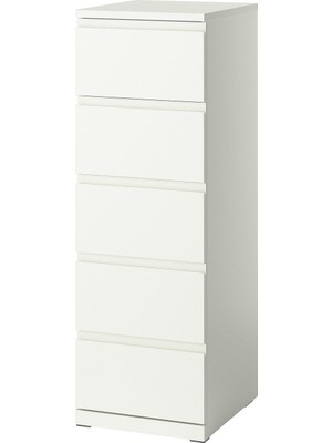 IKEA Modern Beyaz 5 Çekmeceli Şifonyer 40X50X120 cm - Yatak Odası Kaliteli Dolap - Şık Depolama Çözümü
