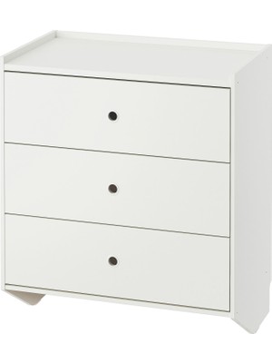 IKEA Modern Beyaz 3 Çekmeceli Şifonyer 69X78 cm - Yatak Odası Kaliteli Dolap - Şık Depolama Çözümü