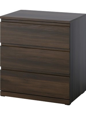IKEA Modern Kahverengi 3 Çekmeceli Şifonyer 70X50X75 cm - Yatak Odası Kaliteli Dolap - Şık Depolama Çözümü
