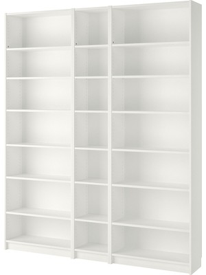 IKEA Modern Beyaz Kitaplık 200X28X237 cm - Salon Çalışma Odası Kaliteli Dolap - Şık Depolama
