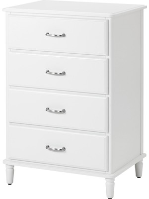 IKEA Modern Beyaz 4 Çekmeceli Şifonyer 67X102 cm - Yatak Odası Kaliteli Dolap - Şık Depolama Çözümü