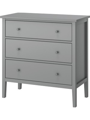 IKEA Modern Gri 3 Çekmeceli Şifonyer 99X48X100 cm - Yatak Odası Kaliteli Dolap - Şık Depolama Çözümü