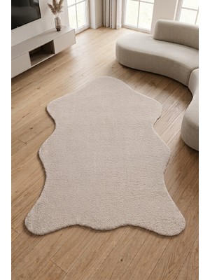 Colore Home Puffy Bej Post Halı Yumuşak Peluş Halı