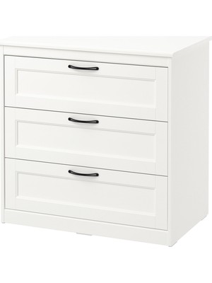 IKEA Modern Beyaz 3 Çekmeceli Şifonyer 82X81 cm - Yatak Odası Kaliteli Dolap - Şık Depolama Çözümü