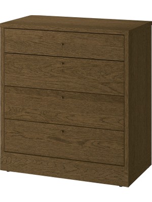 IKEA Modern Kahverengi 4 Çekmeceli Şifonyer 82X47X90 cm - Yatak Odası Kaliteli Dolap - Şık Depolama Çözümü
