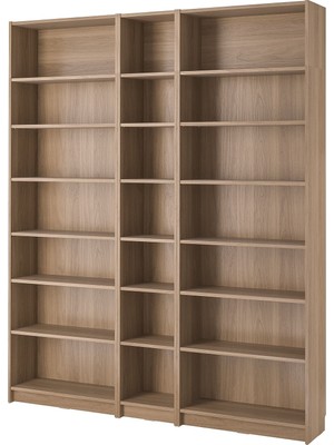 IKEA Modern Kahverengi Kitaplık 200X28X237 cm - Salon Çalışma Odası Kaliteli Dolap - Şık Depolama