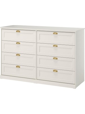 IKEA Modern Beyaz 8 Çekmeceli Şifonyer 160X51X101 cm - Yatak Odası Kaliteli Dolap - Şık Depolama Çözümü