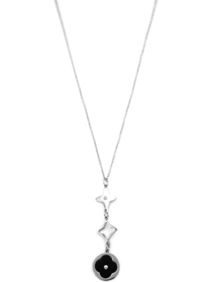 Gümüş Renk Vc Yonca Şık Zarif Kolye Kaliteli
