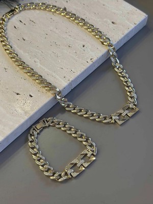Xuping Gurmet Zincir Set Gold Çelik Kararmaz Şık Tasarım