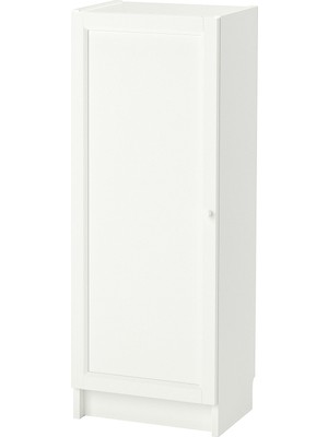 IKEA Modern Beyaz Kapaklı Kitaplık 40X30X106 cm - Salon Çalışma Odası Kaliteli Dolap - Şık Depolama