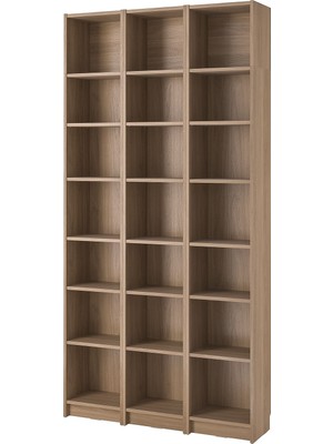 IKEA Modern Kahverengi Kitaplık 120X28X237 cm - Salon Çalışma Odası Kaliteli Dolap - Şık Depolama