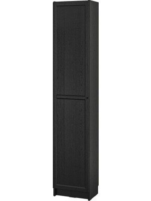 IKEA Modern Siyah Kapaklı Kitaplık 40X30X202 cm - Salon Çalışma Odası Kaliteli Dolap - Şık Depolama